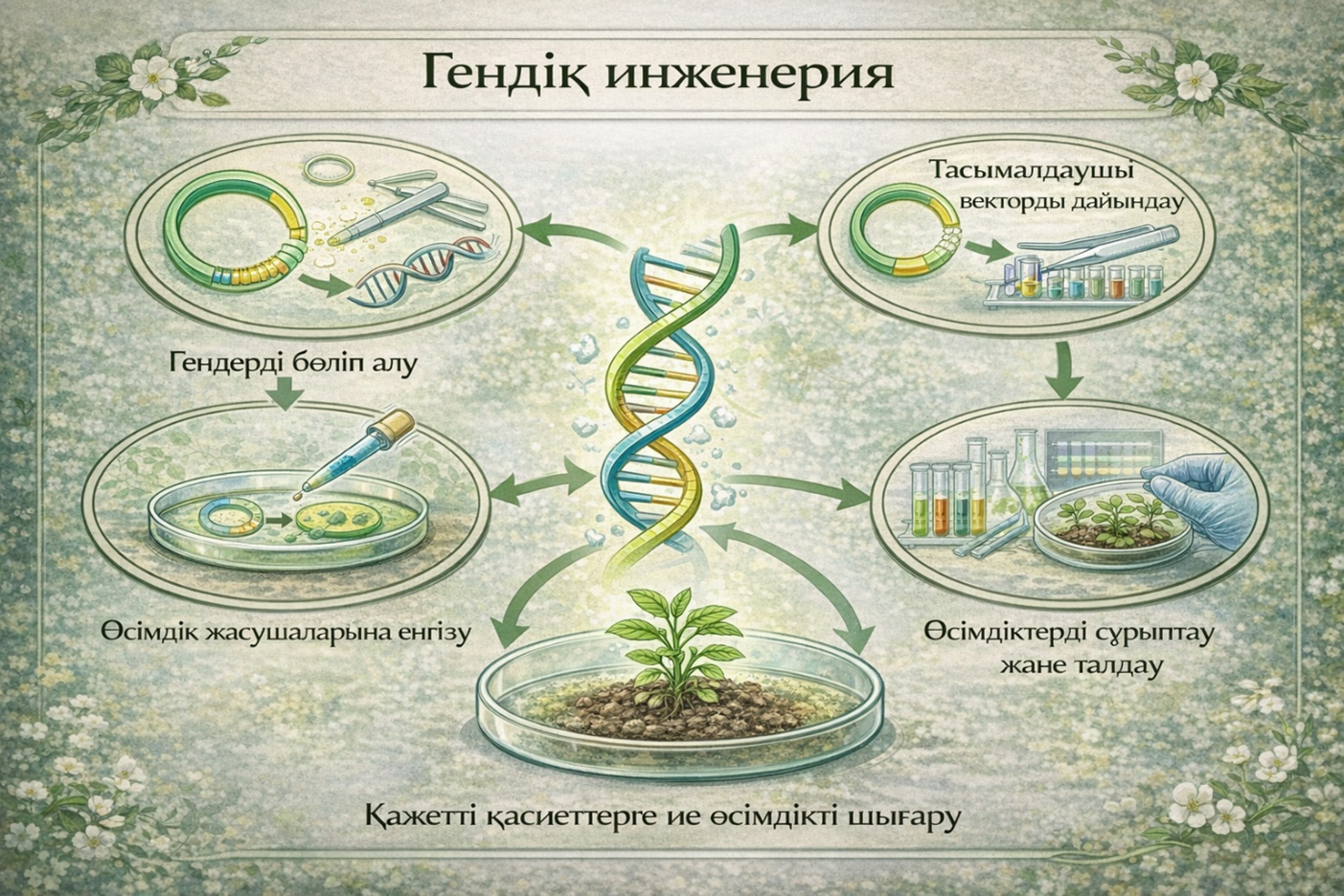 Гендік инженерия әдісінің схемалық көрінісі